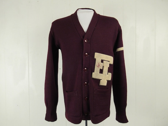Vintage Sweater, 1950s Sweater, School Sweater, Vintage Cardigan