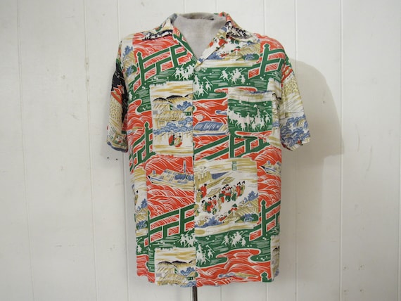 Vintage Hawaiian, 1950s Hawaiian shirt, Rayon Hawa