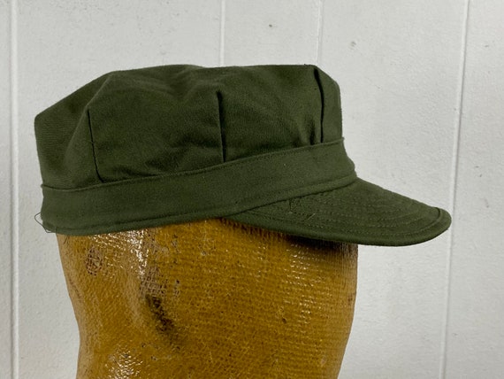 Vintage hat, Army hat, utility cap, 1950s hat, O G gr… - Gem