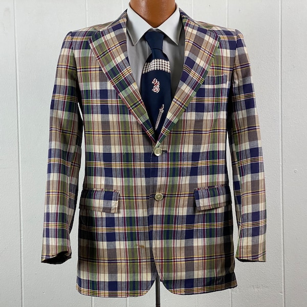 mens patchwork madras sport coat