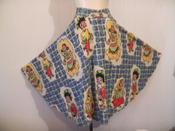 Vintage Skirt, Mexican skirt, full circle skirt, 1