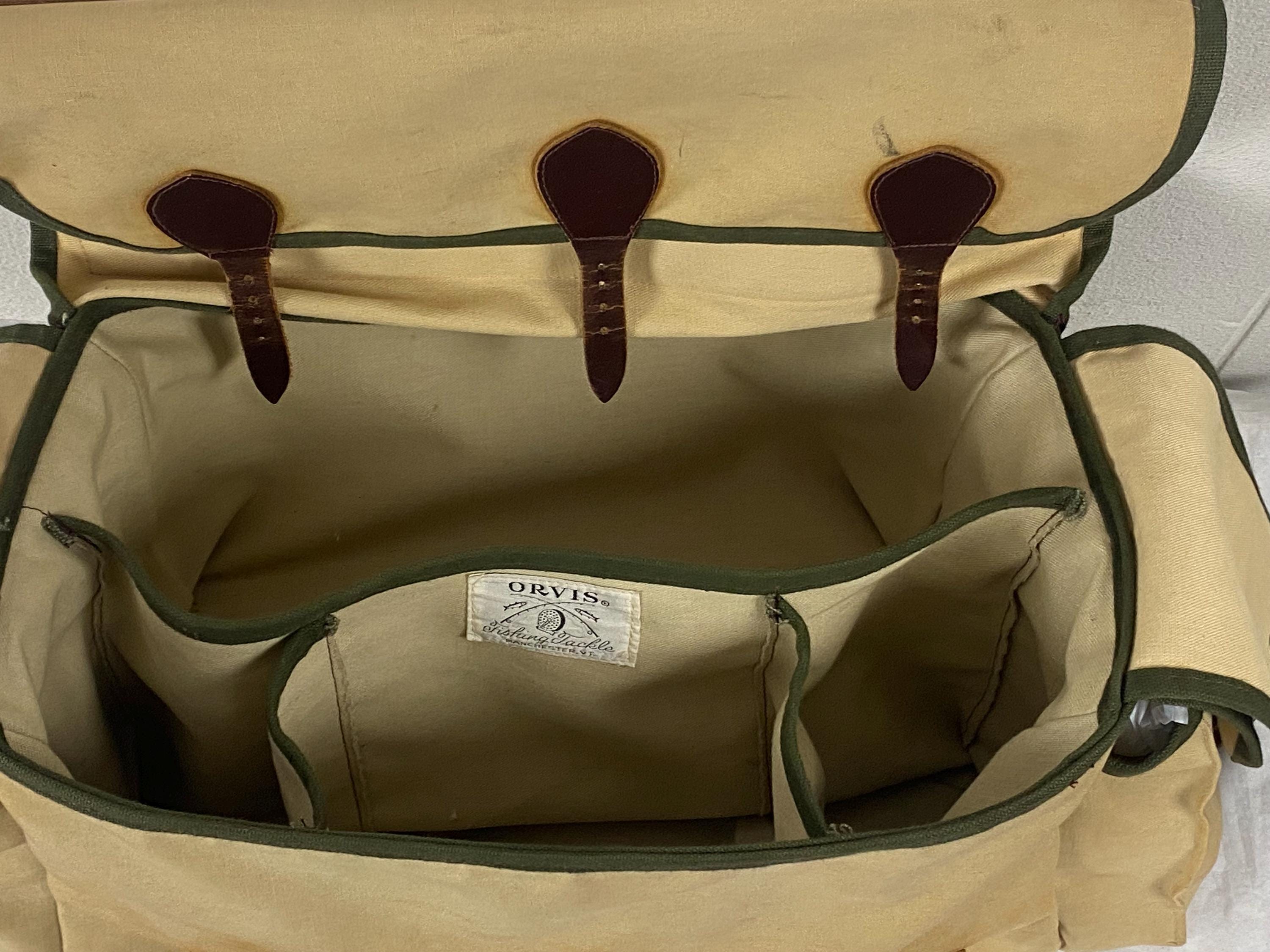 Vintage Shoulder Bag, Orvis Bag, Messenger Bag, Canvas & Leather