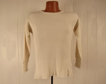 chemise vintage, chemise des années 1950, chemise thermique, chemise en coton, sous-vêtement 50s, sous-vêtement, Hanes Thermalite, vêtements vintage, taille grande