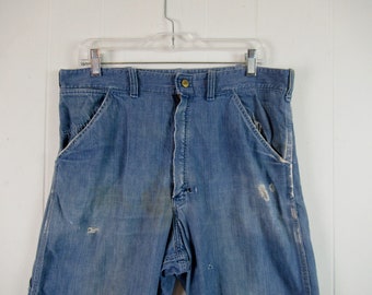 karba berufskleidung 1950年代。 33” Waist, Vintage 1950s Powerhouse Carpenter Jeans