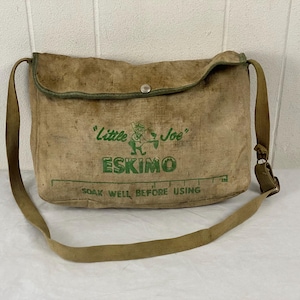 Vintage Tasche, 1960er Jahre Tasche, Umhängetasche, Vintage Segeltuch, Little Joe Eskimo Tasche, Angeltasche, Canvas Tasche, Vintage Angeln, Vintage Gepäck