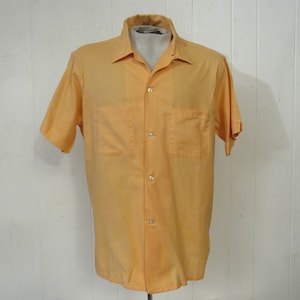 Vintage shirt, salmon pink shirt, top button loop, Arrow shirt, 1960s shirt, vintage clothing, size large