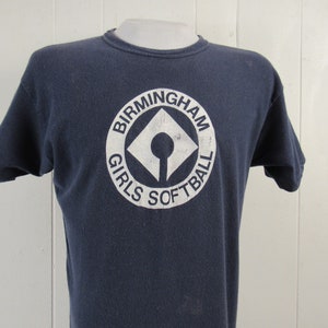 Vintage t shirt, 1960s t shirt, Birmingham t shirt, girls softball, vintage clothing, size XL image 2