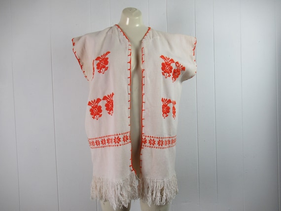 Vintage vest, ethnic vest, cotton vest, bohemian v