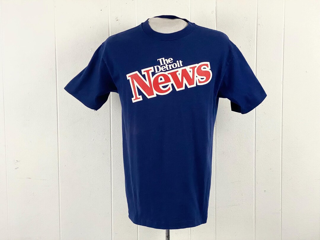 Vintage T Shirt, Size Large, 1980s T-shirt, the Detroit News
