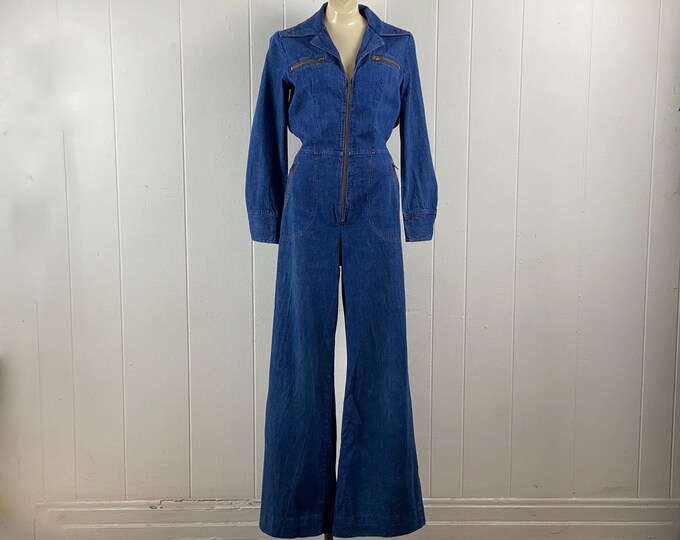 Vintage Jumpsuit, 1970s Jumpsuit, Denim Coveralls, Christopher Lee