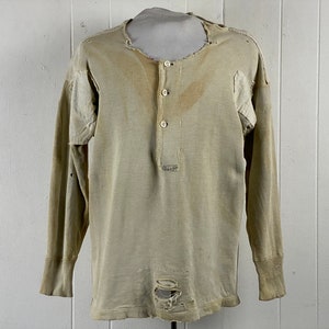 Vintage henley shirt, size large, 1890s shirt, miner&#39;s shirt, Anchor Brand, distressed, pioneer&#39;s shirt, vintage workwear, vintage clothing