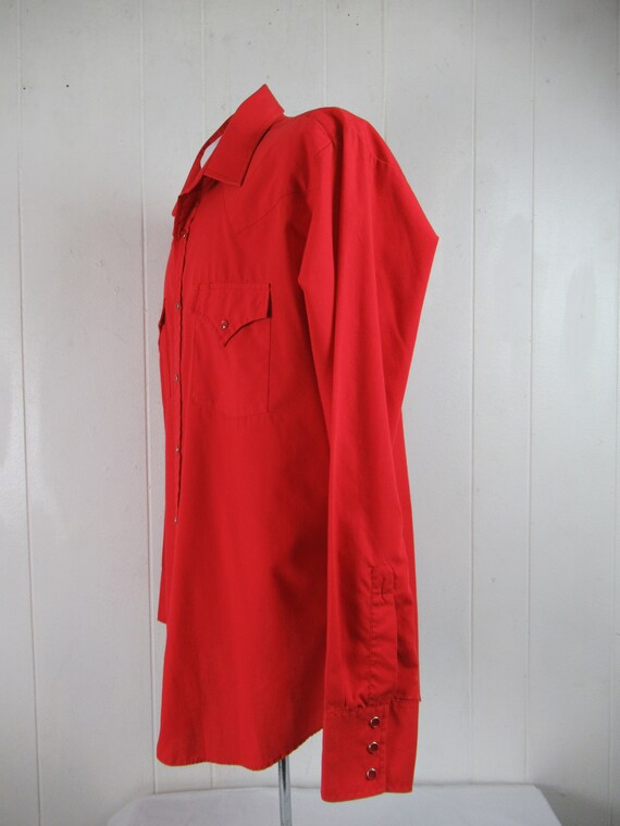 Vintage shirt, 1980s shirt, Cowboy shirt, red wes… - image 3