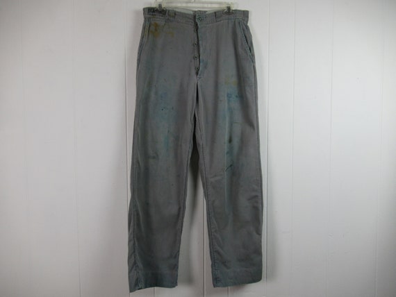 Vintage pants, 1950s pants, work pants, distressed