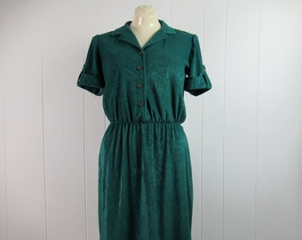 Vintage dress, 1970s dress, green dress, mod dress, Oops dress, vintage clothing, size medium