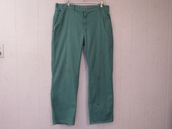 Vintage Pants, Work Pants, 1960s Pants, Cotton Pants, Green Pants
