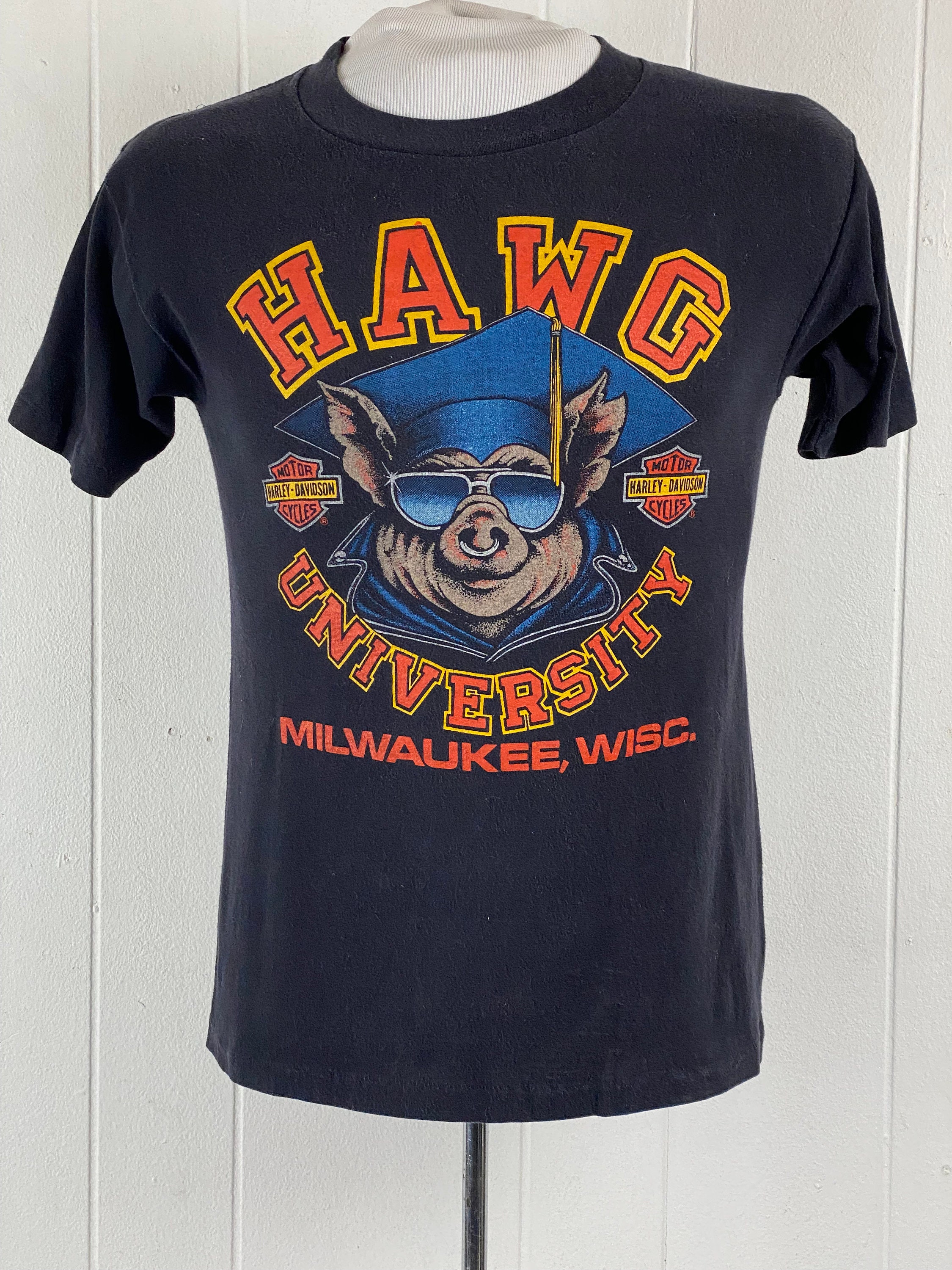Vintage T Shirt, Hawg University T Shirt, 3D Emblem T Shirt Vintage T Shirt, Hawg University T Shirt, 3D Emblem T Shirt