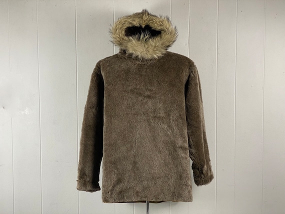 Vintage coat, size XL, 1960s parka, furry coat, h… - image 1