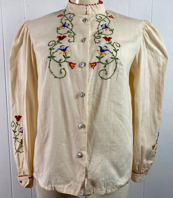 Vintage blouse, hippy shirt, 1970s shirt, ethnic … - image 1