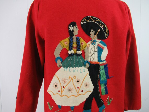 Vintage Jacket, 1950s Jacket, Mexican Jacket, Mexican Souvenir