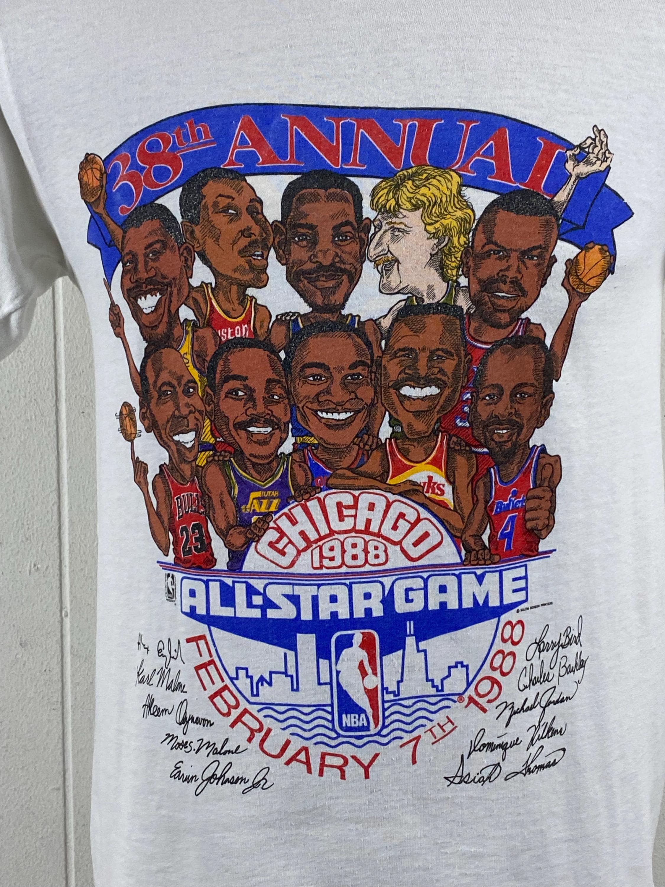 Caricature T Shirt, Size Medium, 1988 NBA All Star Game, 1980s T
