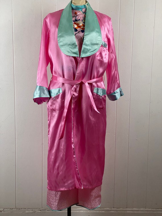 Vintage silk pajamas, size medium, pajama set, ro… - image 9