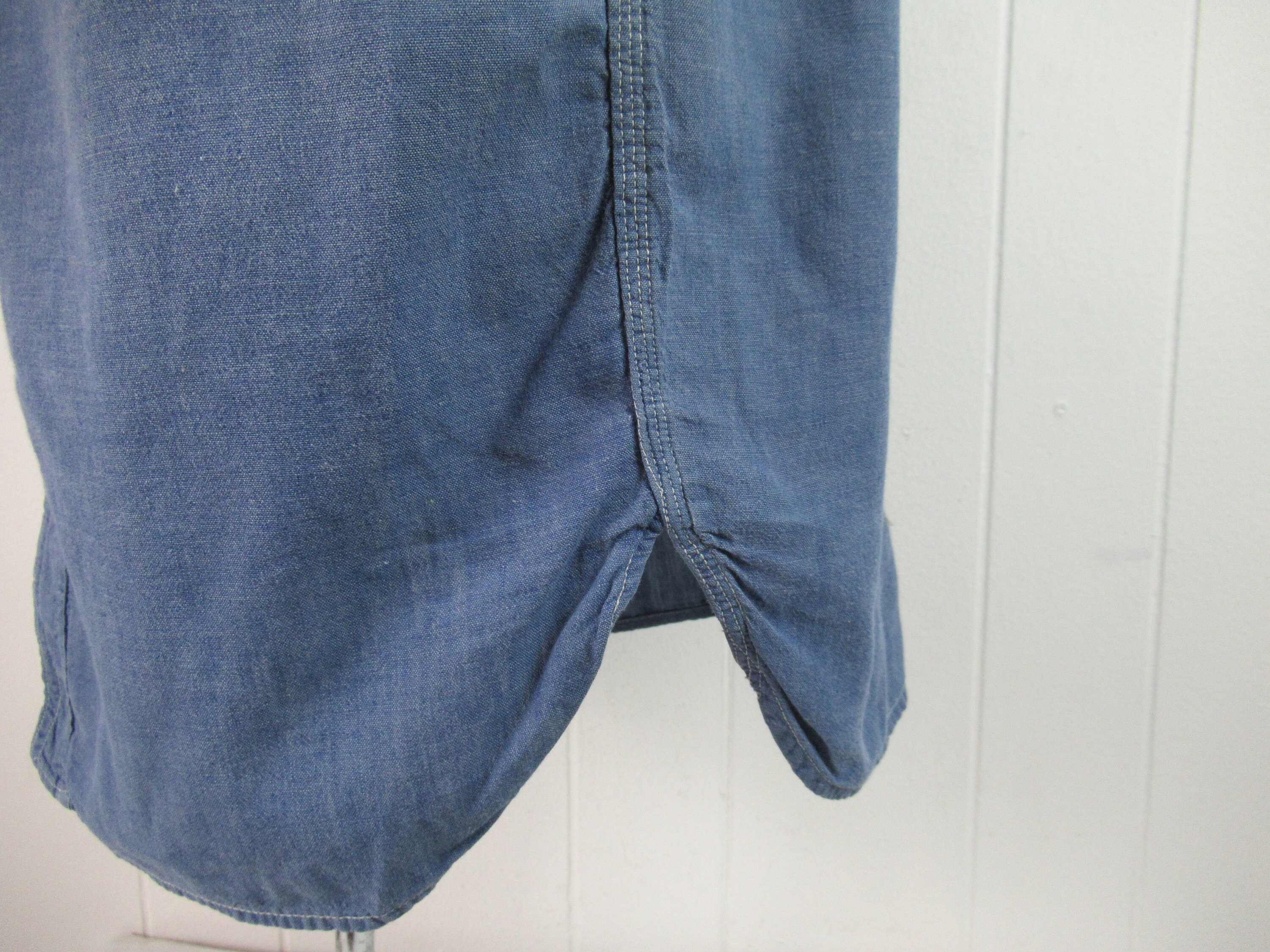 Vintage Shirt, 1940s Work Shirt, 1940s Chambray Shirt, Painter's