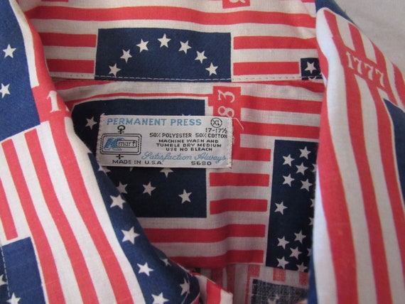 Vintage shirt, flag shirt, 1970s shirt, Kmart shi… - image 6