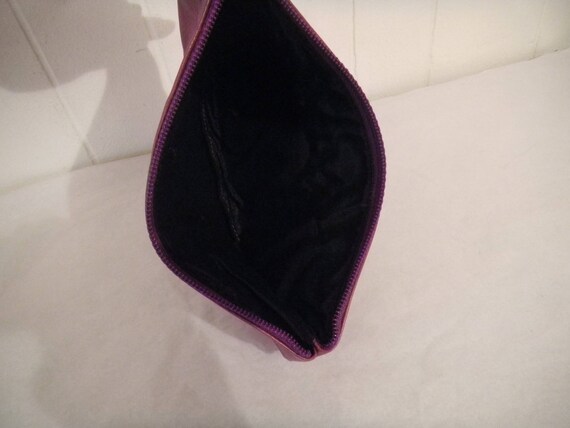 Vintage purse, vintage clutch, purple leather pur… - image 4