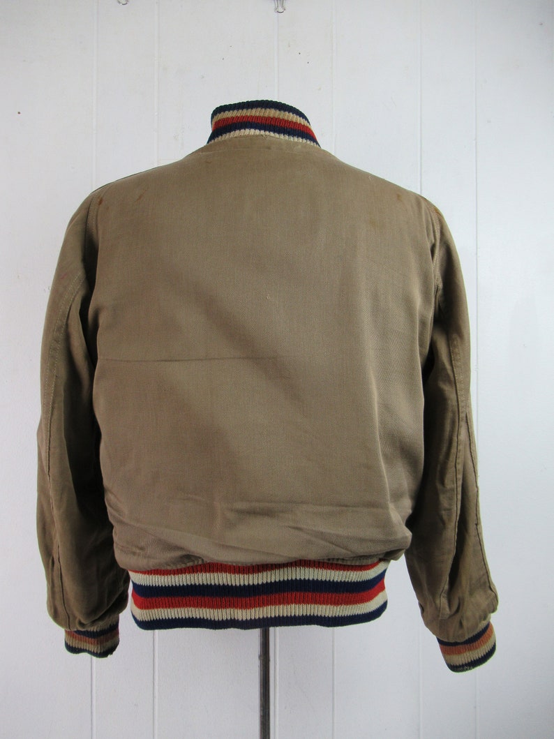 VINTAGE JACKET, 1940s jacket, stadium jacket, basketball jacket, reversible, Gordon Local 12, vintage clothing, size medium image 9