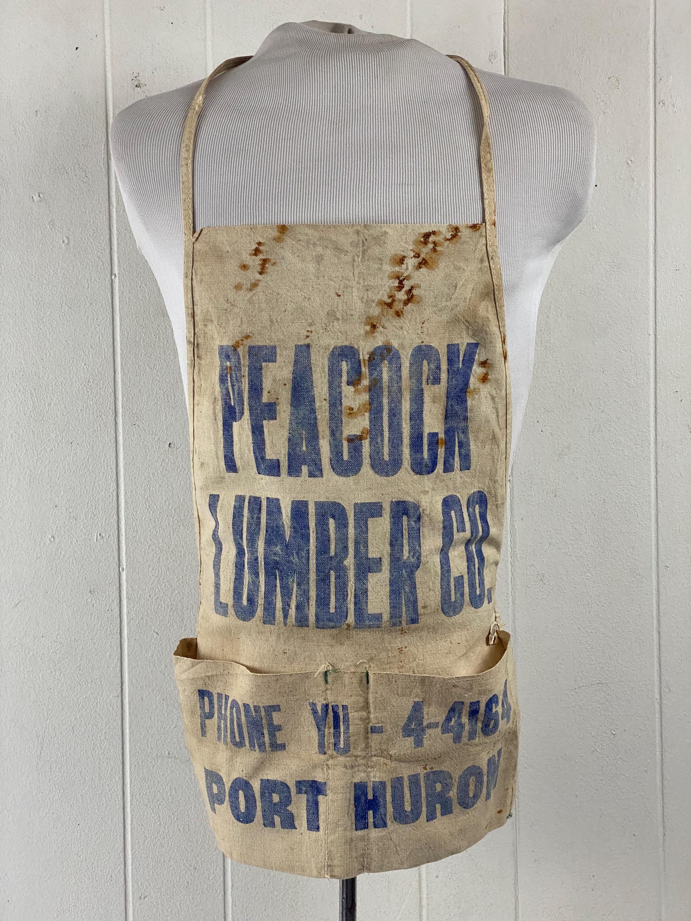 Vintage Apron, 1950s Apron, Work Apron, Advertising Apron