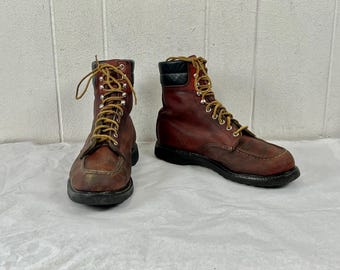 Vintage boots, size 9, Red Wing boots, leather boots, work boots, hunting boots, brown leather boots, vintage Red Wing, vintage clothing