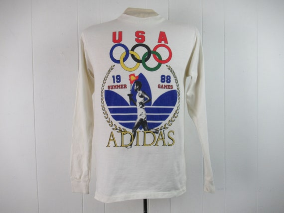 Vintage Shirt, Adidas T Shirt, 1980s Adidas, Olympic Shirt, Old