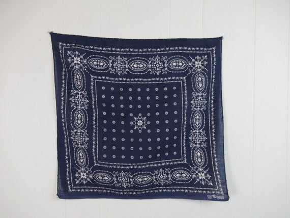 Vintage bandana, 1950s bandana, blue bandana, Elep