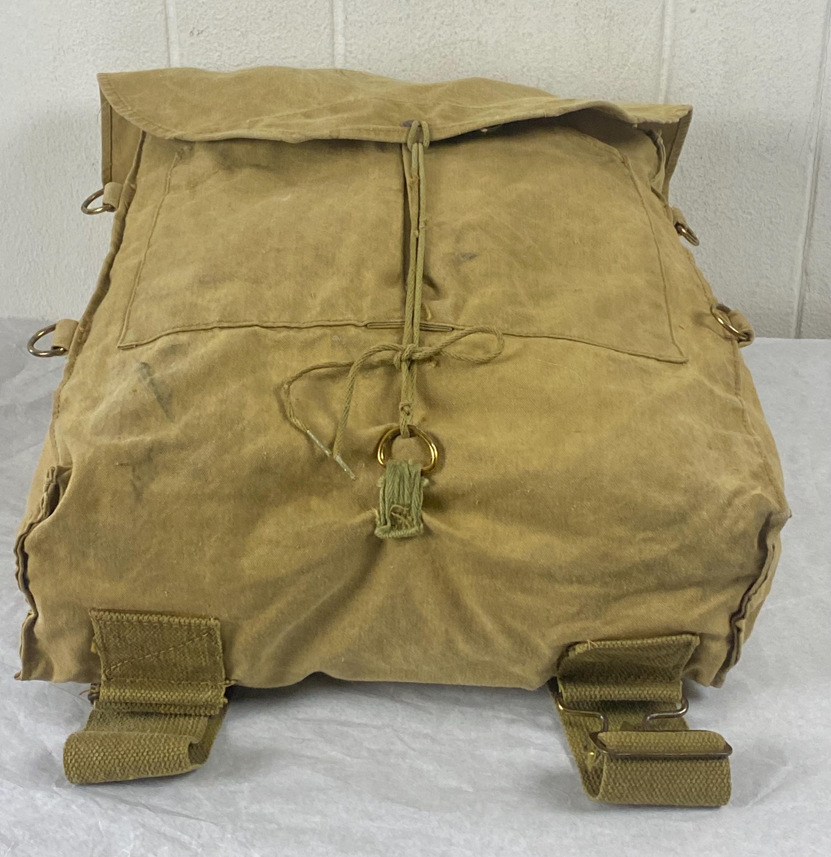 50’s vintage キャンバスバンクバック Vintage Backpack, 1950s Backpack, Canvas Bag, Canvas Russack