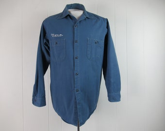 Small 50s Hercules Khaki Mountain Cloth Work Shirt / 1950s Gusset