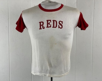 Vintage t shirt, size small, 1960s t shirt, baseball t shirt, Reds t shirt, City National Bank t shirt, Mason t shirt, vintage clothing