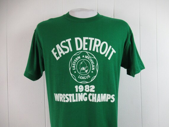 Vintage t shirt, Detroit t shirt, 1980s t shirt, w