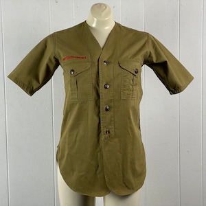 Vintage shirt, size medium, Boy scout shirt, 1950s shirt, short sleeve shirt, button down shirt, B.S.A shirt, vintage clothing