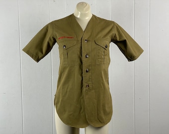 Vintage shirt, size medium, Boy scout shirt, 1950s shirt, short sleeve shirt, button down shirt, B.S.A shirt, vintage clothing