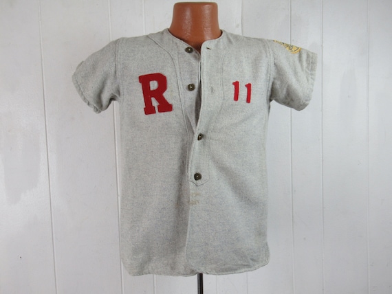 Vintage shirt, 1940s shirt, baseball shirt, R 11 s