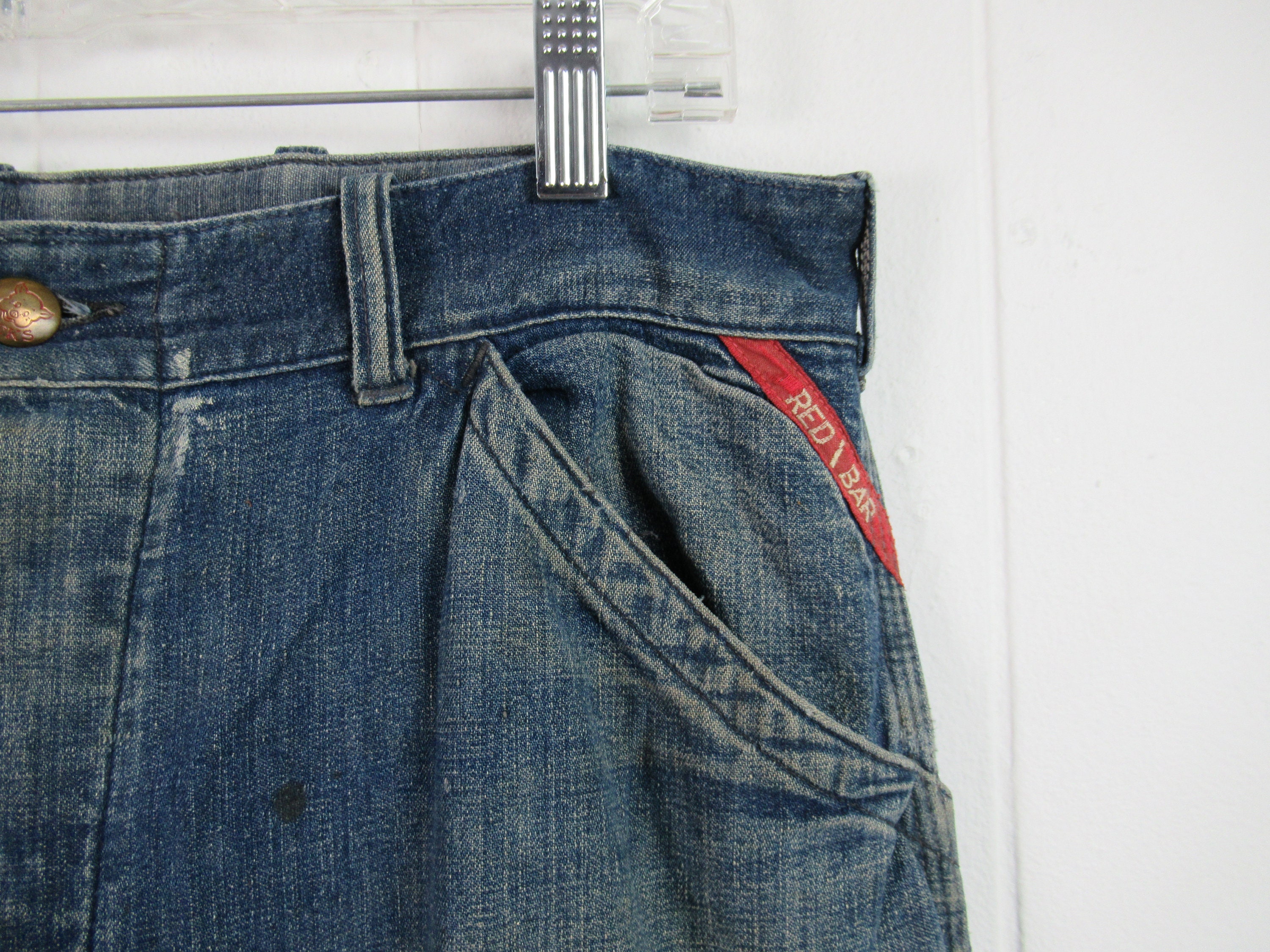 Vintage Denim, Finck's Denim Pants, 1940s Denim, Finck's Red