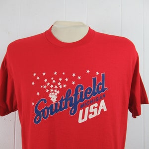 VINTAGE t shirt, 1980s t shirt, Southfield Michigan, Southfield t shirt, graphic t shirt, vintage clothing, size XL