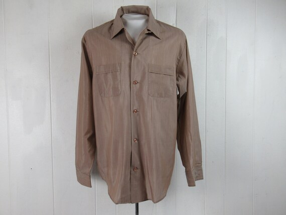 Vintage shirt, 1960s shirt, top button loop, top s