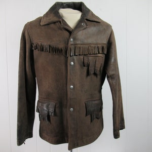 VINTAGE jacket, leather jacket, fringe jacket, western jacket, 1940s jacket, leather fringe, 1940s leather, vintage clothing, medium