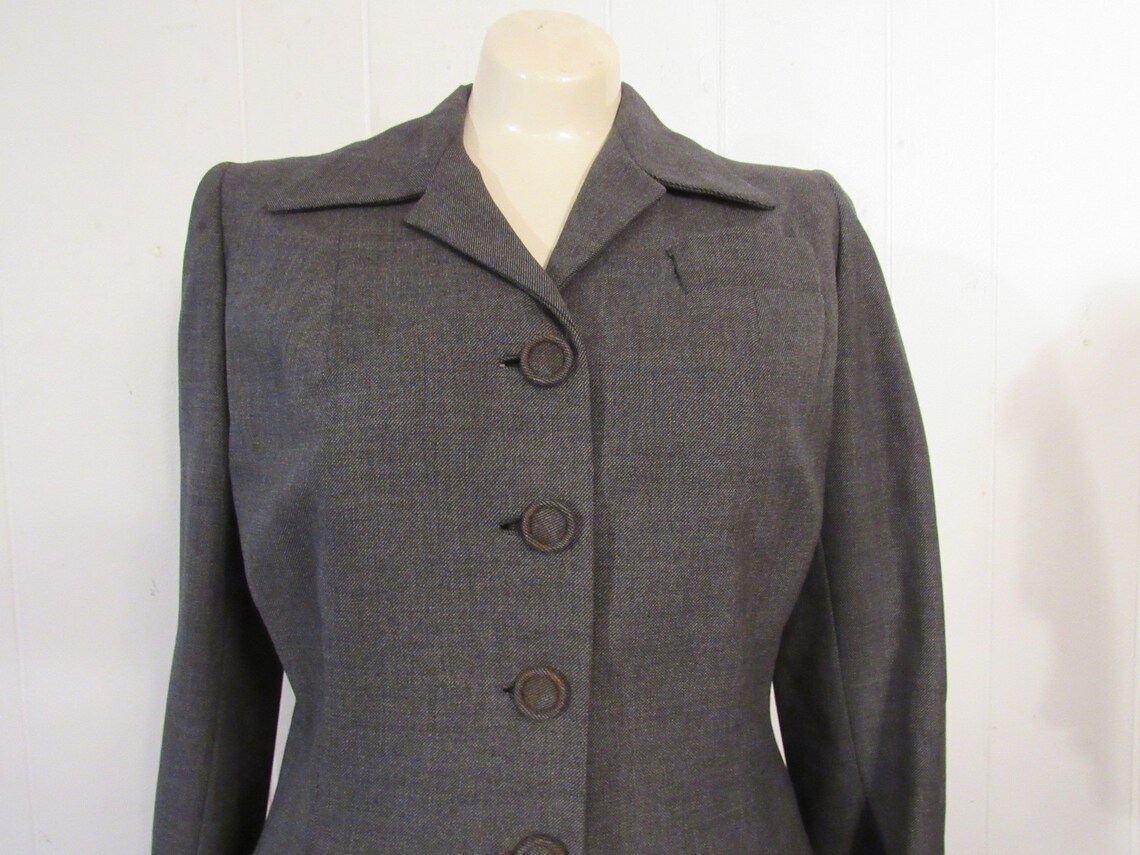 Vintage Jacket 1940s Jacket Gray Jacket Rockabilly Jacket - Etsy