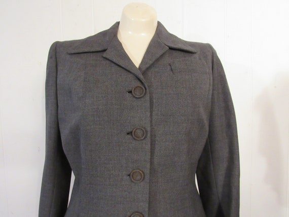 Vintage jacket, 1940s jacket, gray jacket, Rockab… - image 2