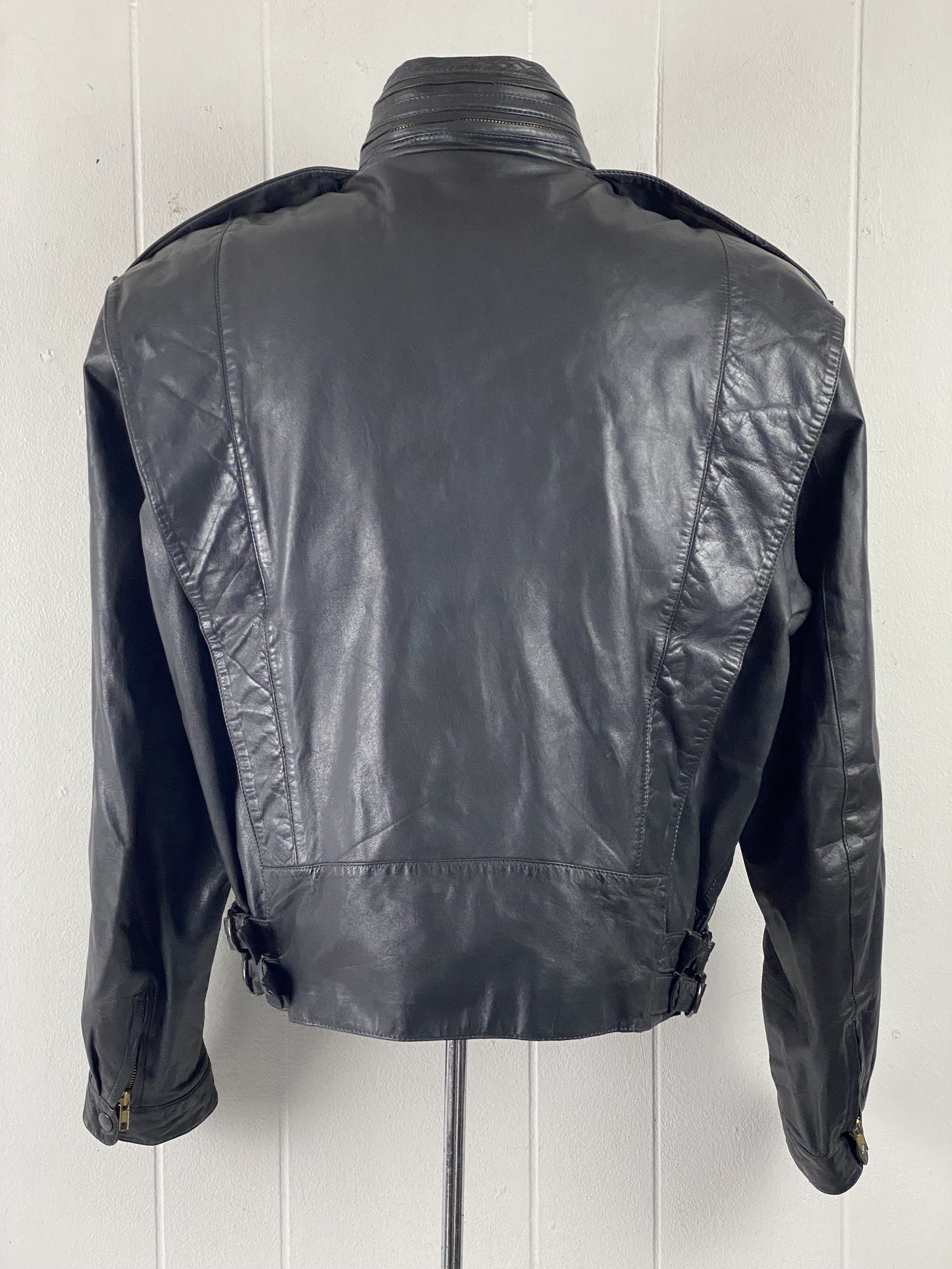 Vintage Jacket, Size 46, 1980s Leather Jacket, Gray Leather Jacket ...