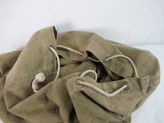 Vintage bag, 1940s bag, duffel bag, canvas bag, C… - image 6