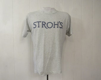 Vintage-t-Shirt, Detroit-t-Shirt, Stroh Bier-t-Shirt, 1980er Jahre t-Shirt, Stroh s t Shirt, Bier-t-Shirt, Vintage-Kleidung, Große Größe