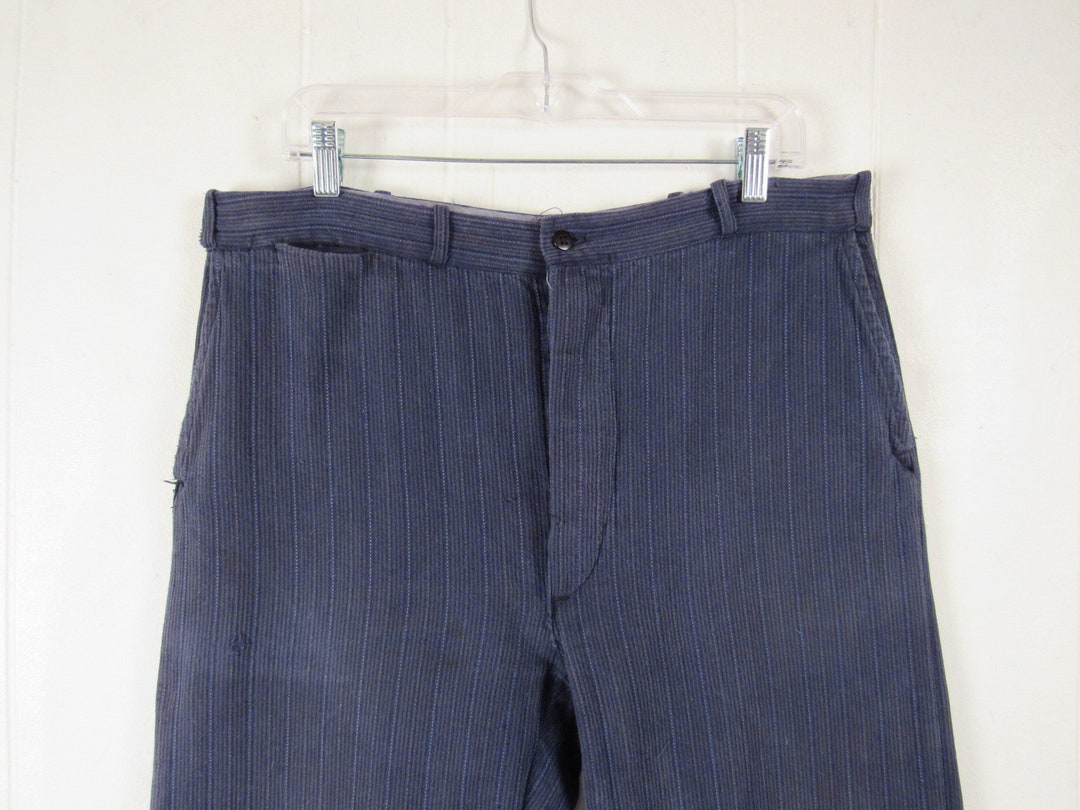 Vintage Pants, 1930s Work Pants, Cotton Pants, Corduroy Pants, Vintage
